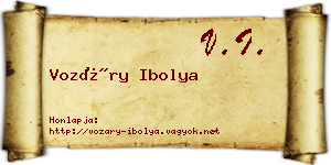 Vozáry Ibolya névjegykártya