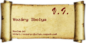 Vozáry Ibolya névjegykártya